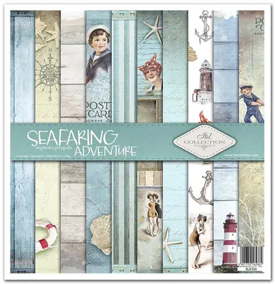 Image de ITD Set 11 pcs 31x32cm recto papier scrapbooking 200g, Seafaring adventure