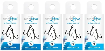 Produktbild von SpinMad Ersatzhaken Zwillingshaken für Bleikopfspinner, Größe/Packungsinhalt:Gr. 8 für Spinmad 4g & 6g / 6 Stück