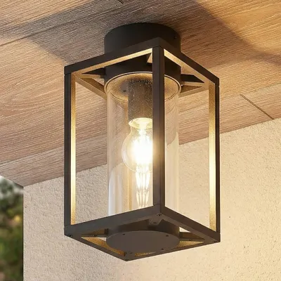 Produktbild von Lucande Außendeckenleuchte Ferda, 29 cm, anthrazit, IP44