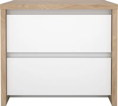 Produktbild von Next Nachttisch 2 Schubladen weiß Hochglanz.