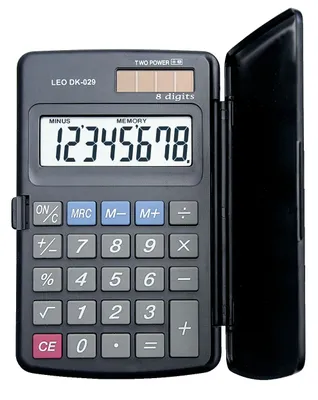 Zdjęcie produktu dla Kalkulator kieszonkowy LEO® DK029 Solar, szary, 8 cyfr