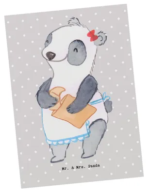Produktbild von Mr. & Mrs. Panda Postkarte Bäckereifachverkäuferin Herz - Grau Pastell - Geschenk, Backstube, Bäckerei, Ansichtskarten, Fotokarte, Ansichtskarte, Frühstück, Postkarten