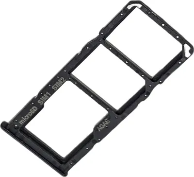 Produktbild von Dual SIM Kartenhalter und Micro-SD Card Fach für Samsung Galaxy A71, Original Ersatzteil, Schwarz
