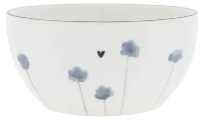 Produktbild von Müslischale IRIS BLUE POPPY Blumen D. 14cm weiß blau Bastion Collections