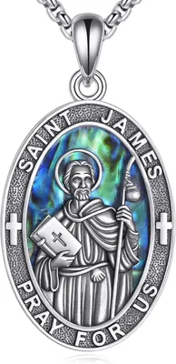 Produktbild von Halskette mit Abalone-Muschel Anhänger, 925 Sterling Silber, christliches Amulett, 45 cm, für die Kirche