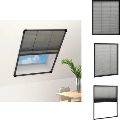 Immagine prodotto di vidaXL Zanzariera plissettata per finestre in alluminio antracite 80x100cm - zanzariera