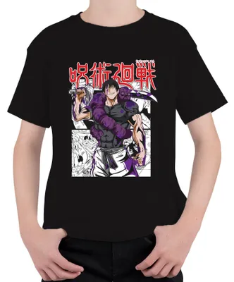 Obrázek produktu pro 呪術廻戦 Curse Sword Manga Gloomy Anime Aesthetics Fan Gift Uni dětské tričko, černá, 128 cm