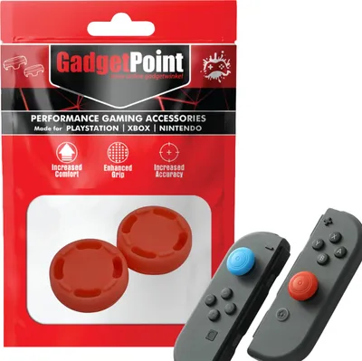 Produktbild von Thumbgrips - Thumb Grips voor Nintendo Switch Joy-Con Controllers - Gaming Thumbgrips - Performance Anti-Slip Thumbsticks - Bescherming Accessoires - Cirkel - Oranje -