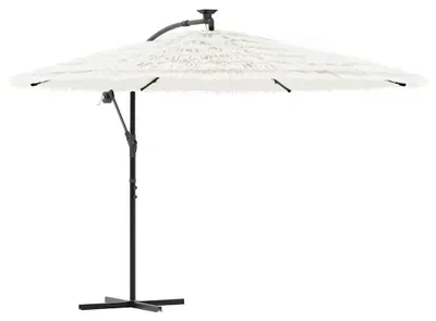 Produktbild von vidaXL Sonnenschirm mit Stahlmast Weiß 290x290x238 cm