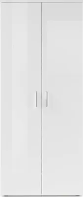 Produktbild von Schuhschrank LINCOLN Garderobenschrank Flurschrank Dielenschrank weiß glanz 80 cm
