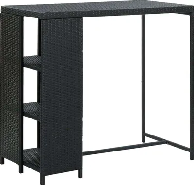VidaXL Tavolo Da Bar Angolare In Polyrattan Grigio - 100x50x105 Cm Con 3 Ripiani, Per Giardino E Terrazzo - 2