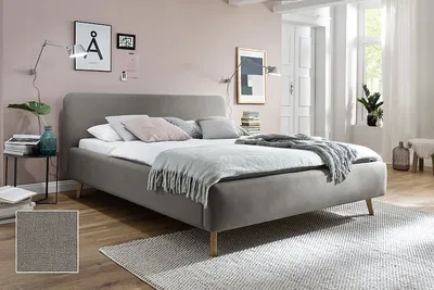 Produktbild von Polsterbett Bett MATTIS Stoffbezug Aspen 23 Taube-120 x 200 cm
