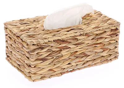 Immagine prodotto di Scatola per fazzoletti in carta di riso - Contenitore per cosmetici intrecciato a mano