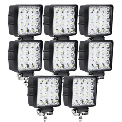 Produktbild von SWANEW Rechteck LED Arbeitsscheinwerfer IP67 Wasserdicht 12V 24V LED Scheinwerfer für LKW,Offroad, SUV, ATV,traktor Rückfahrscheinwerfer 48W 6 Stück