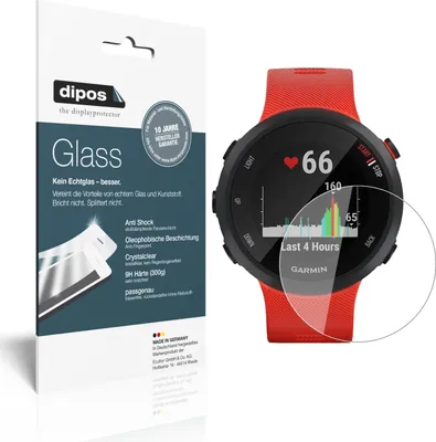 Produktbild von 2x Schutzfolie für Garmin Forerunner 45 - Anti-Shock 9H Folie dipos Glass Kunststoffglas