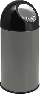 Produktbild von Abfallbehälter mit Druckdeckel 40 Liter metallic, schwarz (31000395)