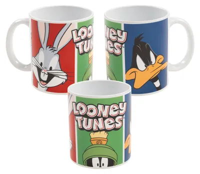 Produktbild von Looney Tunes Tasse - Bugs Bunny, Duffy Duck, Marvin Kaffeetasse Becher Kaffeebecher aus Keramik 320 ml