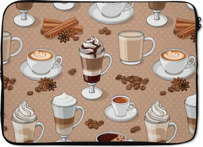 Produktbild von MuchoWow® Laptop Hülle 13 Zoll Muster - Kaffee - Cappuccino - Schokolade Laptoptasche - Laptophülle - Sleeve - Rundumschutz