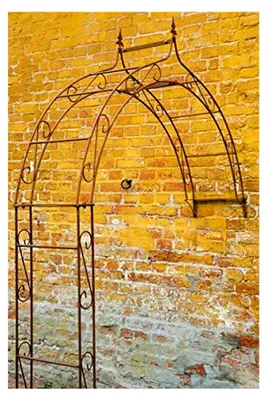 Produktbild von Stabiler Wand-Rosenbogen aus 10mm massivem Eisen, Breite: 160cm, Roheisen/Rost