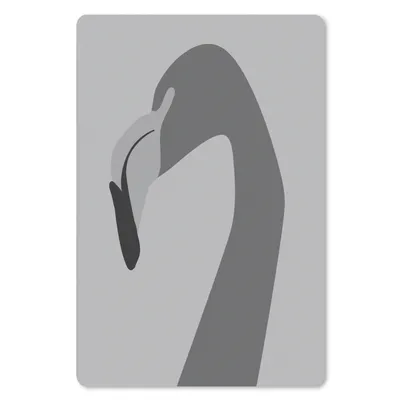 Produktbild von MuchoWow® Mauspad Mousepad Flamingo - Schwarz - Weiß 18x27 cm - Mousepads - Maus Mat - Pad - Mausunterlage