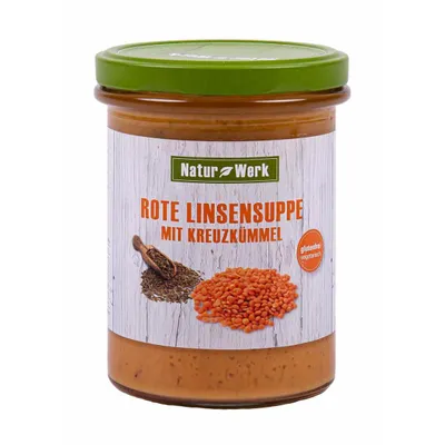 Produktbild von Naturwerk Rote Linsen-Kreuzkümmel-Suppe 12x380ml