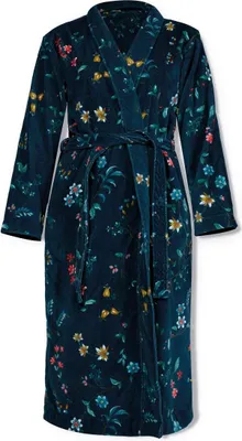 Produktbild von Pip Studio Bademantel Les Fleurs Farbe Dunkelblau, Größe L