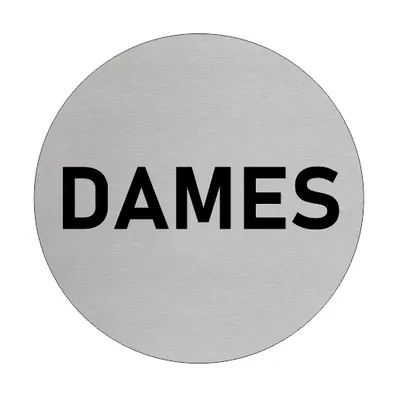 Produktbild von CombiCraft Aluminium Türschild 'Dames' 75 mm Durchmesser mit doppelseitigem Klebeband