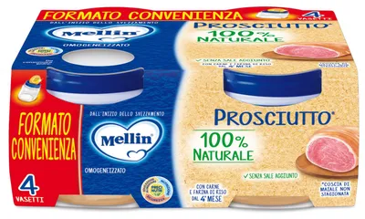 Immagine prodotto di Mellin Omogeneizzato Prosciutto 4 X 80G