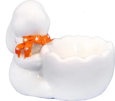 Zdjęcie produktu dla Zajączek Ceramiczna Podstawka Kieliszek Do Jajka Biały