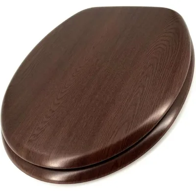 Immagine prodotto di Schläfer 4638125 | Sedile Copriwater Universale Colorato per Bagno Coprivaso Tavoletta Copri Wc Weser in Legno Wenge, Cerniere Regolabili in Ottone Cromato