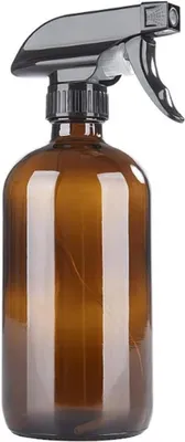 Imagen del producto de Botella de vidrio de 500 ml, color ámbar, con pulverizador ajustable, para productos de limpieza