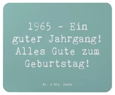 Produktbild von Mr. & Mrs. Panda Mauspad Spruch 1965 Geburtstag - Meeresbrise - Geschenk, computermatte, Jahrgang, Geburtstagsgeschenk, Happy Birthday, Alter, Mouse Pad, laptop mousepad