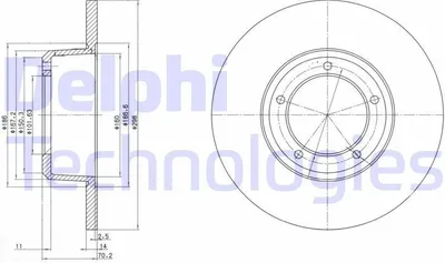 Produktbild von 2x DELPHI Bremsscheibe BG2297 für LAND ROVER Defender SUV (L316) Range Rover I