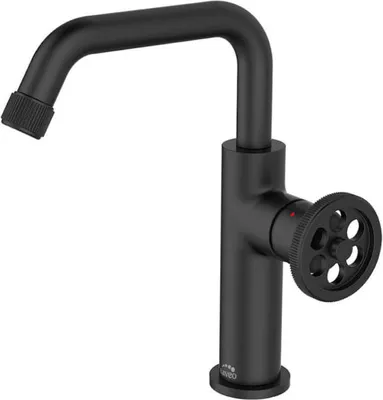 Produktbild von BADLAND Waschtischarmatur Wasserhahn Kleine MURO Mischbatterie für Badezimmer in Schwarz + Click-Clack