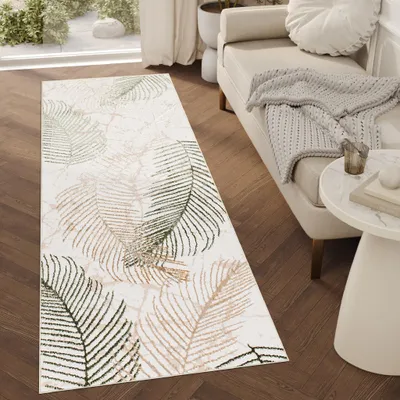 Produktbild von Tapiso Läufer CRYSTAL Modern Beige Braun Grün Wohnzimmer  80 x 100
