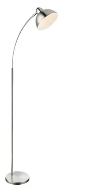 Immagine prodotto di Globo Lighting lampada da terra in metallo nichel opaco, cromato, metallo nichel opaco, bianco, interruttore a pedale nel cavo, LxLxH: 500x230x1550mm, lunghezza cavo 1800mm, escl. 1x E27 40W 230V