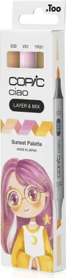 Imagen del producto de COPIC® 220750308 COPIC® Ciao Sunset Palette Layoutmarker-Set farbsortiert 1,0 + 6,0 mm, 3 St.