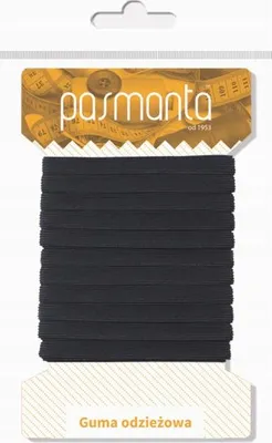 Zdjęcie produktu dla Odzieżowa gumka 5 mm płaska Pasmanta - Czarny