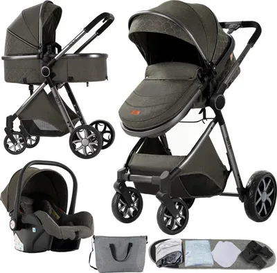 Produktbild von Kinderwagen, 3-in-1 Reisesystem, leichtes Gestell, Tiefgrau