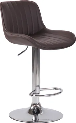 Produktbild von TPFLiving Barhocker Lento Gestell Metall in Chromoptik Kunstleder Braun