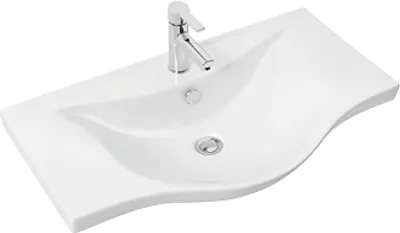 Produktbild von Waschtisch Waschbecken 55cm Wandmontage möglich und Einbau waschbecken für Badmöbel