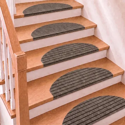 Treppenstufenmatten Set 15er, 60x24 cm, selbstklebend, grau