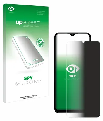 Product packaging and a smartphone screen protector are shown.