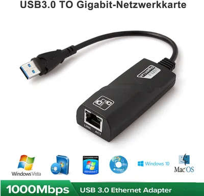 Produktbild von USB 3.0 und RJ45 Ethernet Lan Adapter Hub Kabel Mac USB Netzwerk 10/100/1000Mbps