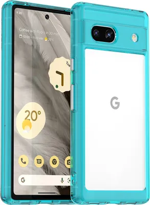 Produktbild von Google Pixel 7A Hülle, Klar Rückseite Stoßfeste TPU Silikon Bumper Schutzhülle für Google Pixel 7A Hellblau
