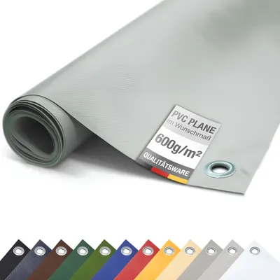 Immagine prodotto di Telone per camion in PVC 600g/m² con occhielli Telone protettivo opaco (grigio chiaro, 3m x 4m)