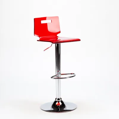 Produktbild von San José Design Moderner Bar- und Küchenhocker aus verchromtem Stahl - Rot
