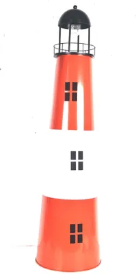 Produktbild von Großer Leuchtturm aus Metall mit Solarfunktion H:80 cm, Gartendekoration