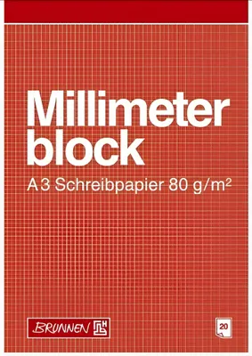Produktbild von BRUNNEN Millimeterblock A3 20 Blatt Schreibpapier 104737001