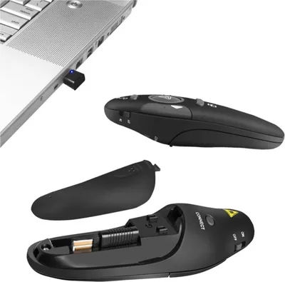 Produktbild von CHPN - Presenter - Kabelloser Presenter - mit Laserpointer - Universal - Schwarz - Fernbedienung - Präsentationshilfe - Präsentationsfernbedienung